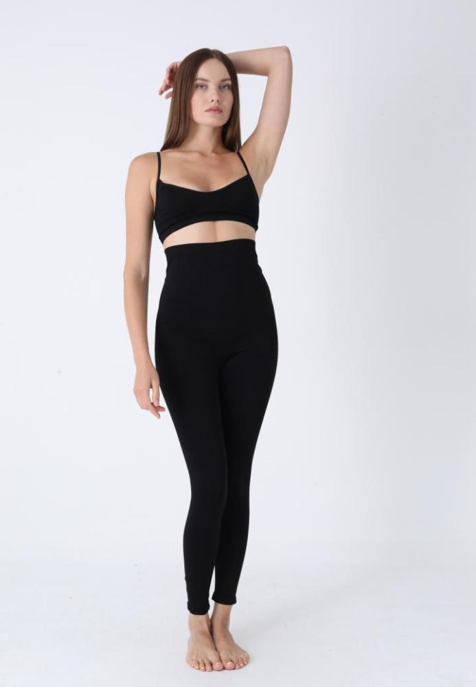 Colanți Modelatori Postnatali, cu Talie înaltă și Bandă Lată de Susținere,Culoare Negru,Engros